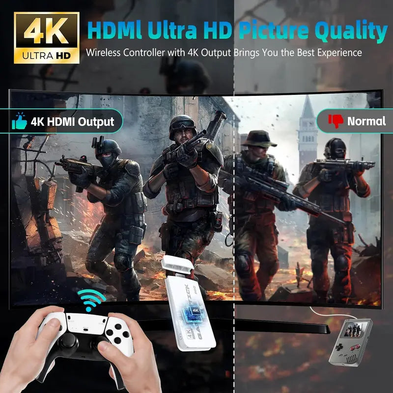Wireless Gaming Console – 60,000+ Licensed Classic Games, 4K UHD Support & Two Free Controllers