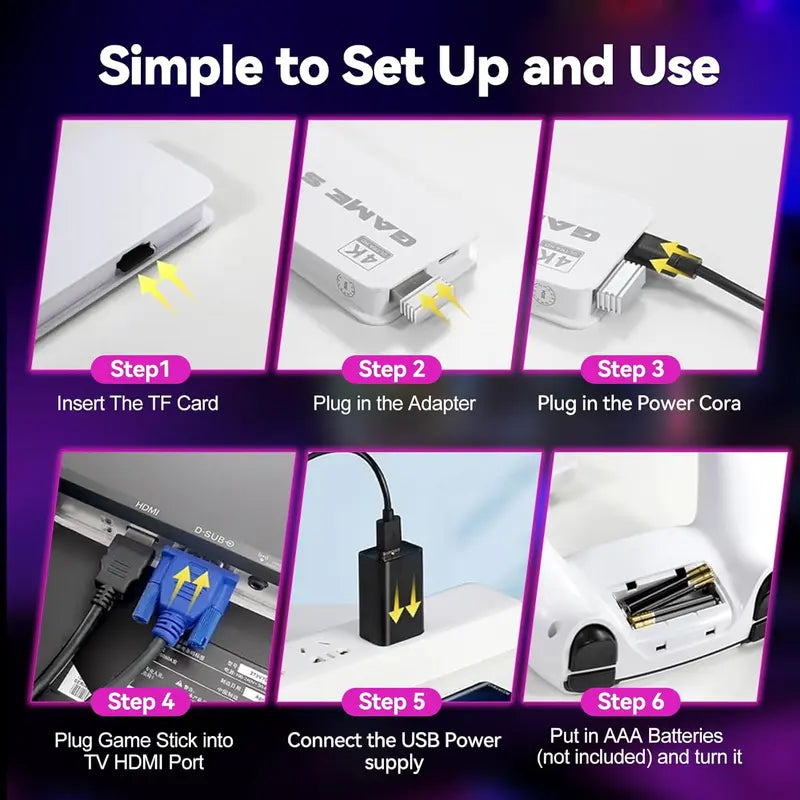 Wireless Gaming Console – 60,000+ Licensed Classic Games, 4K UHD Support & Two Free Controllers