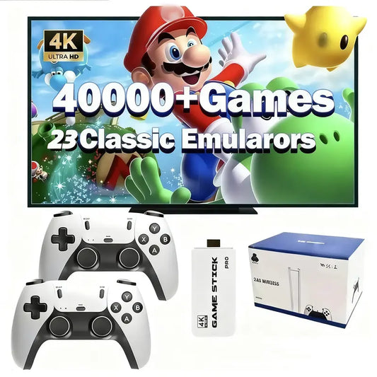 Wireless Gaming Console – 60,000+ Licensed Classic Games, 4K UHD Support & Two Free Controllers