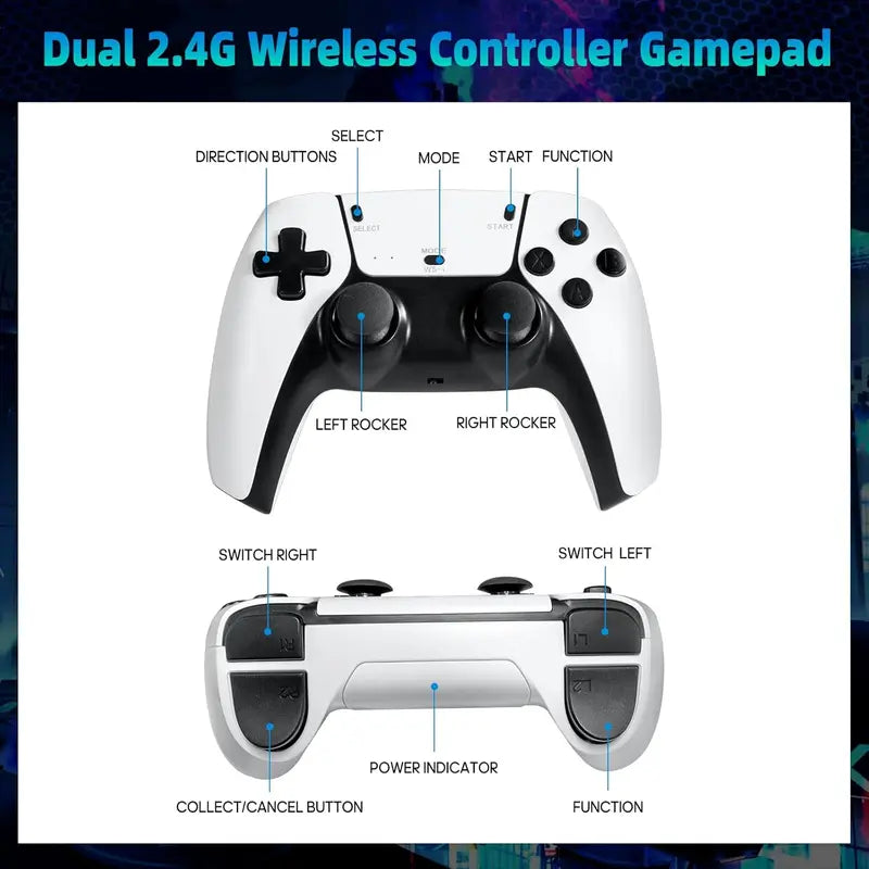 Wireless Gaming Console – 60,000+ Licensed Classic Games, 4K UHD Support & Two Free Controllers