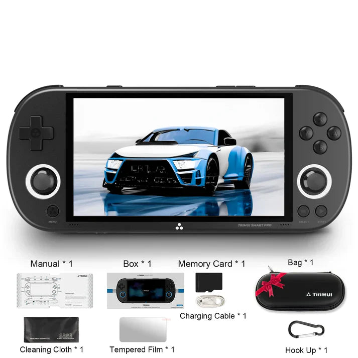 Trimui Smart Pro Retro Handheld Game Console – 4.96″ IPS Screen, 5000 mAh Battery & 30,000+ Preloaded Classics for Portable Gaming