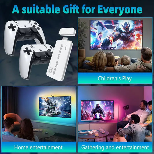Wireless Gaming Console – 60,000+ Licensed Classic Games, 4K UHD Support & Two Free Controllers